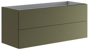 Armadietto bagno a terra Opera 2 cassetti P 45.5 x L 119.5 x H 50 cm laccato opaco verde salvia
