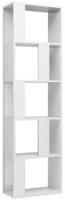 Libreria/divisorio bianco lucido 45x24x159 cm in truciolato