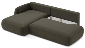 Divano angolare marrone allungabile (con penisola a sinistra/con chaise lounge) Hale – Makamii