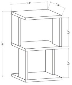 Comodino CARTER 49,4x29,6 cm bianco