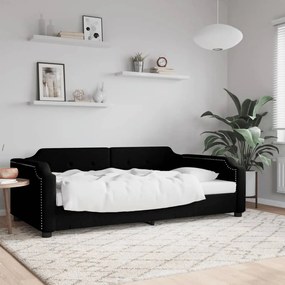Letto Da Giorno Nero 90x200 Cm İn Tessuto /