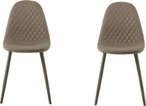 Sedia sala da pranzo ecopelle Tortora - SOFT 2 sedie