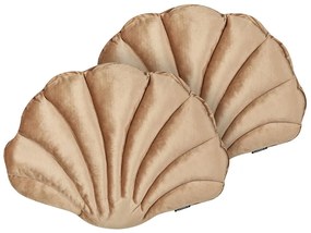 Set di 2 cuscini velluto sabbia 47 x 35 cm CONSOLIDA Beliani