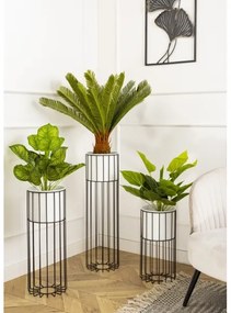 Vaso da fiori in metallo LOFT 42x20 cm nero/bianco