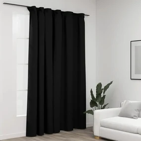 Tenda Oscurante Effetto Lino Con Ganci Antracite 290x245 Cm /