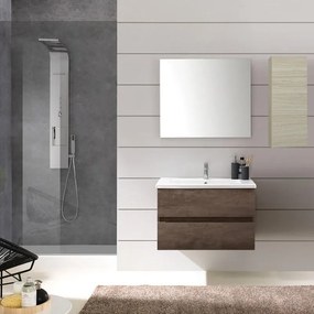 Pensile bagno Kora olmo rousseau, 1 anta apertura da sinistra P 18 x L 30 x H 70 cm