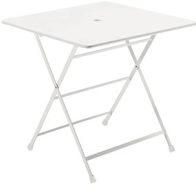 Tavolo da pranzo per giardino pieghevole Cassis OASI BY EMU struttura e superficie in acciaio bianco per 4 persone 76x76cm