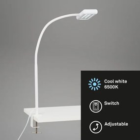 Brilo - LED Flessibile lampada da tavolo con clip TRASNA LED/7,5W/230V bianco