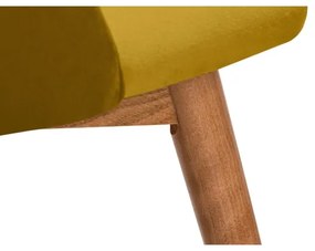 Sedia da pranzo BAKERI 86x48 cm giallo/faggio