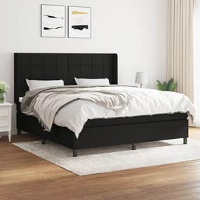 Giroletto A Molle Con Materasso Nero 160x200 Cm İn Tessuto /