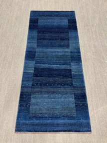 Loribaft Tappeto 80 x 200 Blu (Iran) Annodato A Mano