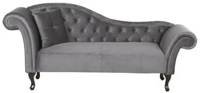 Chaise longue per lato sinistro in velluto grigio LATTES Beliani