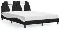 Letto con Materasso Nero e Bianco 140x200 cm in Similpelle 3208801