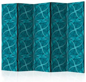 Paravento Geometric Turquoise II [Room Dividers]
