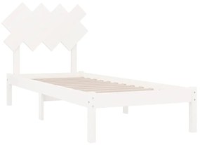 Giroletto bianco 90x190 cm single in legno massello