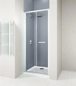Porta doccia pieghevole L 71-76 cm x H 190 cm per nicchia in vetro trasparente SP. 6 mm, profilo lucido cromo, serie Verve