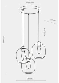 Lampadario su corda  ELIO 3xE27/15W/230V