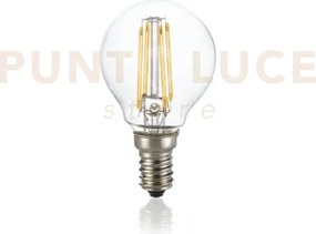 Lampadina attacco e14 sfera in vetro trasparente 4 w 400 lm 3000 k ...
