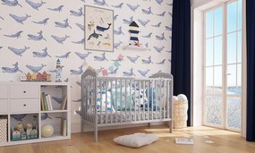 Lettino per bambini Alek con sbarre rimovibili - grigio - lettino senza spazio di archiviazione 120x60 cm