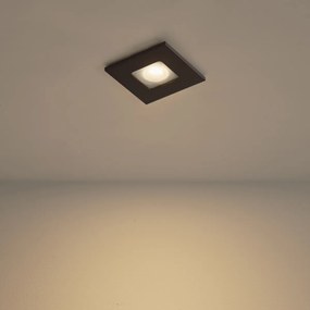 Set di 6 faretti da incasso moderni bronzo scuro quadrato IP44 - Qure