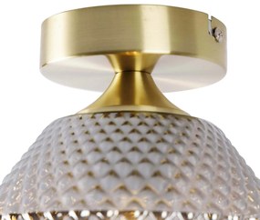 Lampada da soffitto intelligente in ottone con vetro fumé incl. Wi-Fi A60 - Karce