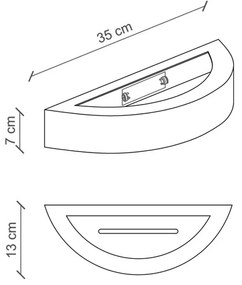 Applique Classica Trieste Bianco Decorato Filo Verde Prato 1 Luce R7S