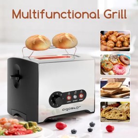 Aigostar - Tostapane a due fori 900W/230V cromo