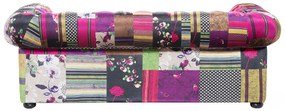 Divano vintage a 3 posti in tessuto multicolore viola CHESTERFIELD Beliani
