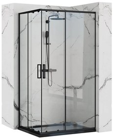 Rea Punto box doccia 100x80 cm rettangolare nero semiopaca/vetro trasparente REA-K4806