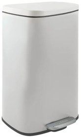 Cestino per la spazzatura bianco opaco in acciaio con pedale 50 l Akira – Spirella
