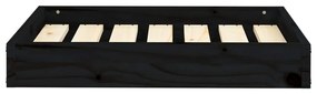 Cuccia per cani nera 61,5x49x9 cm in legno massello di pino