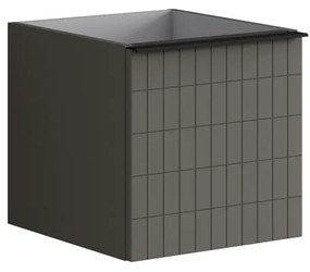 Struttura semi colonna da bagno Pixel 1 cassetto laccato opaco grigio carbone L 40 x H 40 x P 45.5 cm
