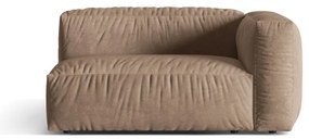 Parte divano componibile marrone chiaro (con penisola a destra) con rivestimento in velluto Martina – Micadoni