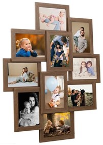 Cornice Per Collage 10x(10x15 Cm) Foto Marrone Chiaro İn Mdf /