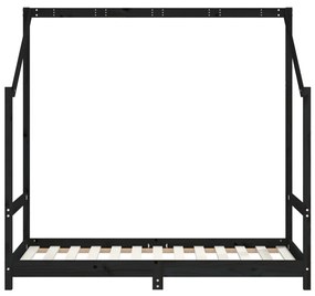 Giroletto per bambini nero 80x160 cm in legno massello di pino