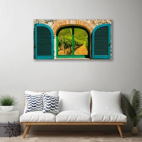 Quadro su tela Finestra del campo orizzontale 100x50 cm