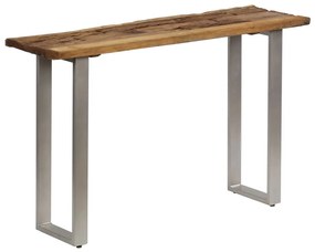 Consolle İn Legno Di Recupero E Acciaio 120x35x76 Cm /
