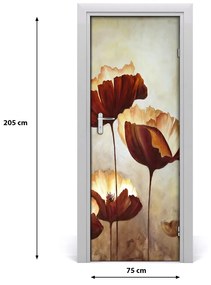 Adesivo per porta interna Poppies da campo 75x205 cm