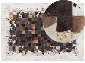 Pelle tappeto marrone / beige 160 x 230 cm OKCULU Beliani