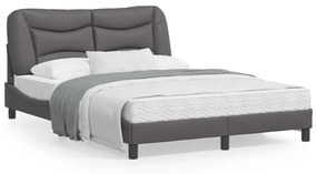 Giroletto Con Testiera Grigio 140x200 Cm İn Similpelle /