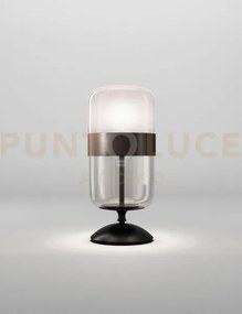 Futura lampada da tavolo m fume' marrone montatura nero opaco 1 luc...