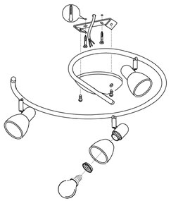 EGLO 88475 - Faretto DAKAR 1 3xE14/40W