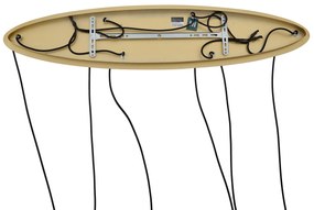 Lampada a sospensione Hotel Chic ottone con vetro bianco rettangolare 6 luci - Misty