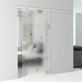 Porta scorrevole reversibile Euclide in alluminio trasparente, L 96 x H 215 cm, con binario Atena