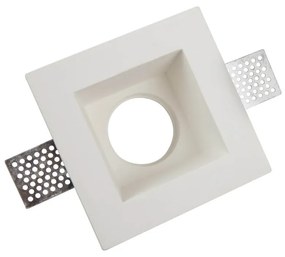 Portafaretto GU10 e MR16 in Gesso Pitturabile Quadrato 120x120 mm