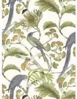 Josephine Munsey Carta da parati Living Branches - Hilles White and Greens