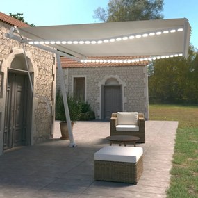 Tenda Automatica Con Sensore Vento E Led 450x350 Cm Crema /