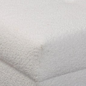 Sgabello in tessuto bouclé bianco Ariella - Ropez