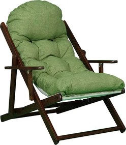 Poltrona in legno pieghevole 3 posizioni - telaio noce cuscino Pea