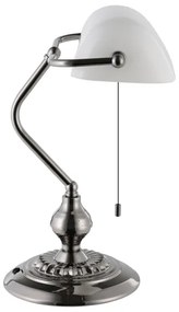Eglo 901019 - Lampada da tavolo BANKER 1xE27/60W/230V bianco/cromo lucido